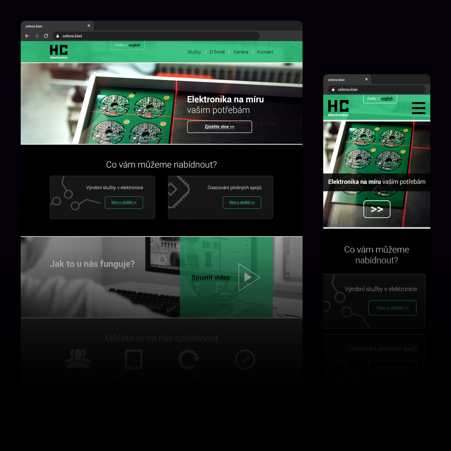 Webová prezentace HC electronics